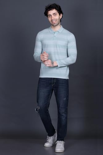 Image of Full Sleeve Polo T Shirt for Men Cotton with Pocket and Collar - Regular Fit Tshirt