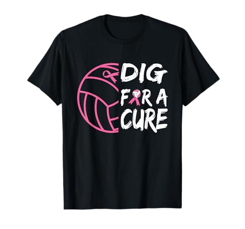 Dig For A Cure - Balón de voleibol de concienciación sobre el cáncer de mama, color rosa Camiseta