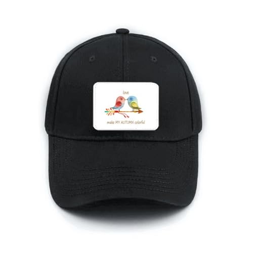 Casquette de baseball noire style art déco et motif oiseaux automne mode