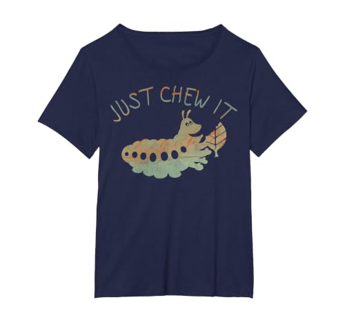 Disney Pixar Bugs Life Heimlich Just Chew It Graphic T-Shirt T-Shirt, Women's Plus, Navy Blue, 3X