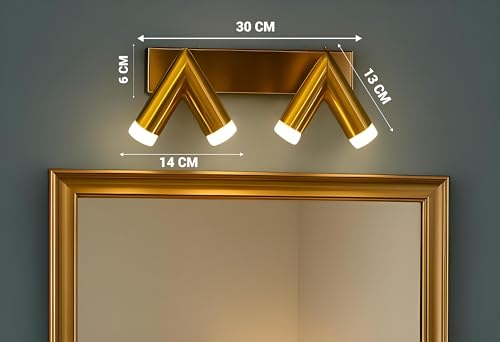 Image of FILLISKA 3 in 1 Double Wall spot /Picture /Display /Mirror Light with Adjustable Head and Colour Changing Function (Luxurious Gold-6549)(1 Year Warranty)