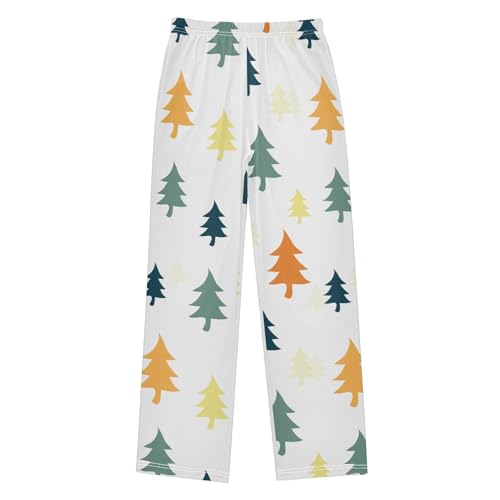 Boys' Pants Cute Color Christmas Tree Long Bottoms Jogger Pants Elastic Waist Trousers with Pockets S-XL