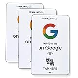 3 Pack of Ninja Pop Digital Google Reveiw Cards for Google - NFC Pop Cards- Get Reviews with One Tap! Zappy Tap