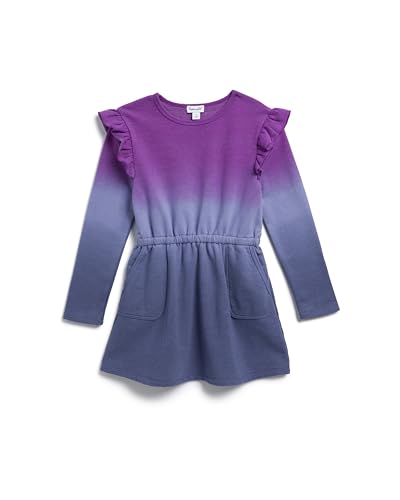 Robe décontractée violette dégradée à manches longues pour fille au quotidien