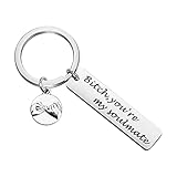 CENWA Best Friend Keychain Besties Gift Bitch You're My Soulmate Keychain BFF Gift (My Soulmate K)