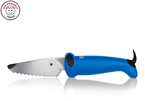 KUHN RIKON Kinderkitchen Messer Hund mit Zähnen blau, Kindermesser ab 3 Jahren, Stainless Steel