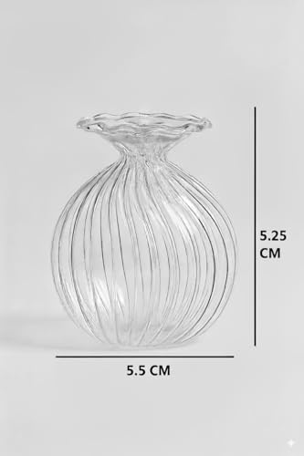 Image of Glass Chambu Modak Shape Diya | Borosilicate Glass Oil Lamp | Reusable & Eco-Friendly Pooja Diya for Home Mandir, (Transparent, 5.5 x 5.25 cm), 60ML, Pack of 2 Pcs