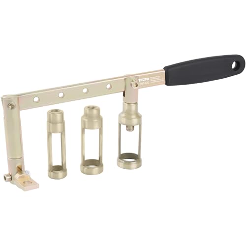 TECPO Ventilfederspanner-Satz, Demontage & Montage von Ventilfedern und Ventilschaftdichtungen für 8V, 12V & 16V Motoren, ohne Zylinderkopf-Demontage, inkl. 3 Druckstücke Ø20, 26, 30, 34mm, länge 85mm