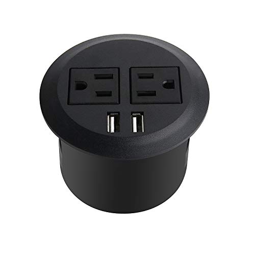 Desktop Power Grommet Power Outlet Socket Desk Data Center 2 Outlet with 2