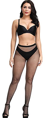 Image of 4 Pairs Women Fishnet Tights,Mesh Fishnet Stockings Pantyhose,Thigh High Elastic Stockings