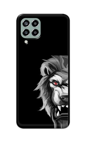Image of PRINTFIDAA Printed Hard Back Cover Case for Samsung Galaxy M33 5G Back Cover (Angry Lion) -112