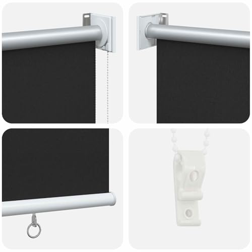 Estor enrollable antracita 160x140 de poliéster para regular luz en ventanas 6