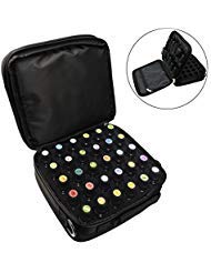 BestFire 42-Bottle Essential Oils Carrying Case Shockproof Essential Oils Display Organizer Travel Bag with Foam Insert, Shoulder Strap Sturdy Double Zipper - Holds 5ml, 10ml, 15ml Bottles (Black)