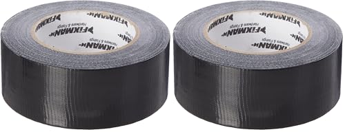 Image of FIXMAN 188845 Heavy Duty Duct Tape 50 mm x 50m Black (Pack of 2)