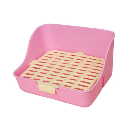 MFMEXUL 小型ペット用ガード付きプレミアムトイレ便器, ピンク