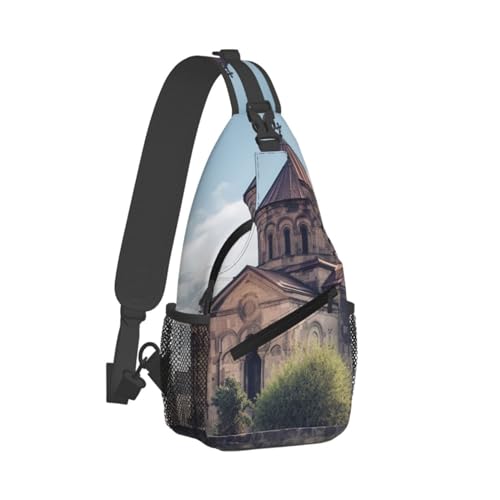 Mochila Sling Bandolera Negra para Senderismo y Uso Diario miniatura 1