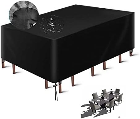 Patio Furniture Covers HioHa Outdoor Sectional Sofa Covers Outdoor Table and Chair Covers Water Resistant All Weathers, Heavy Duty 600D Oxford Fabric Rectangular Outdoor sectional Covers (96"x64"x40")