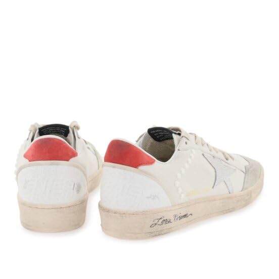 Golden Goose Women's Fashion Sneakers - Italian Leather V-Star Laminated Trendy Shoes, White Sneakers, 74