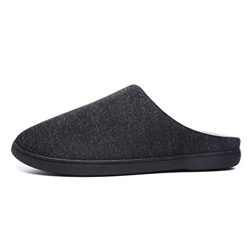 LeKuni Hausschuhe Damen Herren Memory Foam Pantoffeln Hüttenschuhe Filzpantoffeln Puschen Plüsch ,Schwarz,38/39 EU Cover