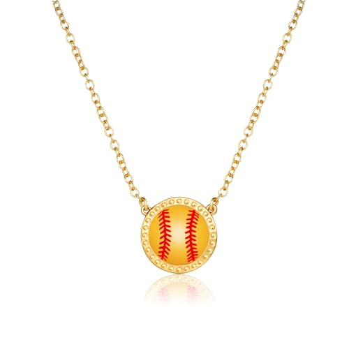 Volleyball/Softball/Soccer/Basketball/Football/Baseball/Pickleball Necklace for Women Girls, Mom Sports Pendant Necklaces Jewelry Game Day Team Gifts