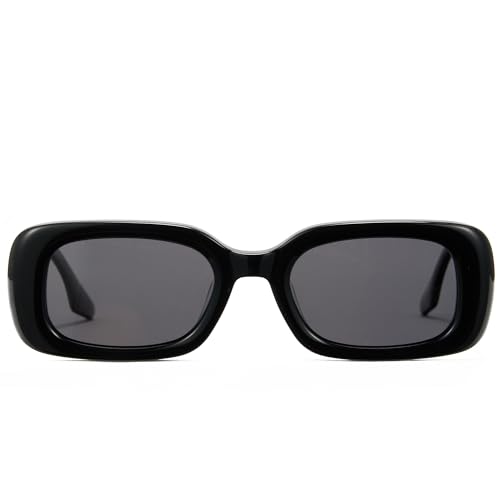 Cyxus Polarized Rectangular Sunglasses Acetate Frame UV400 Protection Stylish Shades Women Men P12232