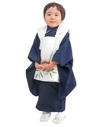 [KYOETSU] [キョウエツ] 七五三 3歳 着物 男の子 被布 フルセット しちごさん (4.紺無文,