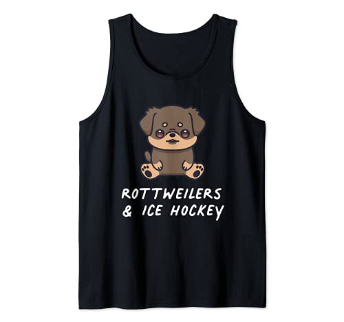 Rottweilers & Hockey sobre hielo Kawaii Dog Dueño del perro Camiseta sin Mangas