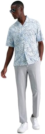 Haggar Men's Short Sleeve Stretch Camp Shirt