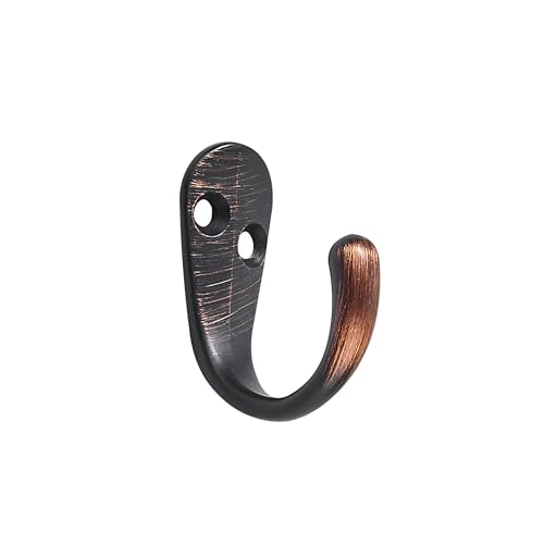 khtumeware 20-Pack Oil Rubbed Bronze Wall-Mounted Coat Hooks Single Prong Robe Hooks for Hanging Towels, Bags, Mugs, Hats, Caps, Scarves, and Pet Leashes.