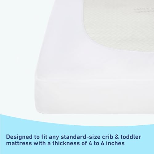 Graco Premium Waterproof Crib and Toddler Mattress Protector (2 Pack) – GREENGUARD Gold Certified, Machine-Washable & Dryer-Friendly, Waterproof Sleep Surface, Fits Crib & Mattress