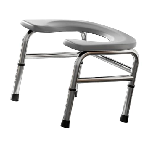 Chaise de toilette portable et siège réglable gris pour seniors et PMR