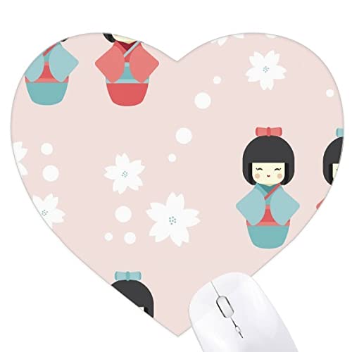 Tapis de souris en coeur au motif art japonais pour une glisse fluide et precise