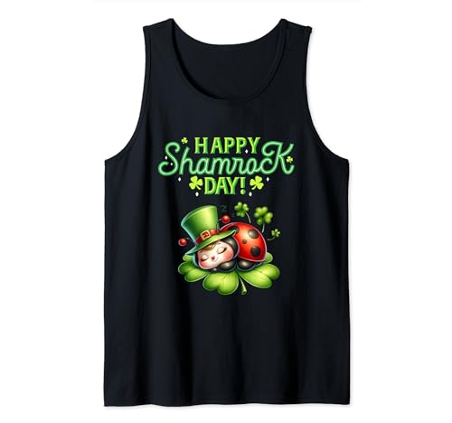 Happy Shamrock Ladybug St Patricks Day Men Women Leprechaun Canotta