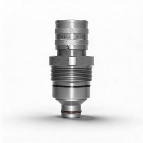 Image of 7246802 AT406475 Female Flat Face Hydraulic Coupler (48mm) | 4BD4FH Manifold Block (48mm) Skid Steer Loader (FEMALE) Electroplated Zinc Nickel Version
