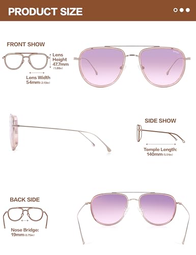 Image of BIRCEN Polarized Aviator Sunglasses Womens: Acetate Glasses UV Protection