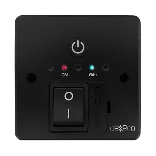 DeXpro WiFi Smart Fused Spur Switch, 13A, 2.4GHz, Compatible with Alexa and Google Assistant, Black
