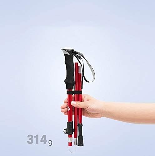 Hiking Stick Carbon Fiber Aluminum Alloy Lightweight Trekking Pole Foldable Alpenstock Climbing Skiing Telescopic Easy to Carry