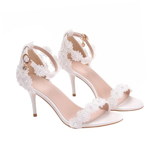 Chaussures à talons dentelle blanc escarpins de mariage