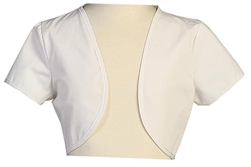 Made in USA - White First Communion Bolero for Girls - Little Shrug Jacket for Dresses - Easter Sweater