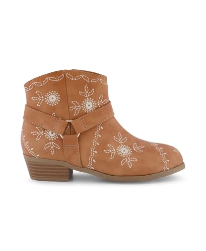 Jessica Simpson Youth Girls Tan Brown Desert Tribal White Print Block Heel Boot2