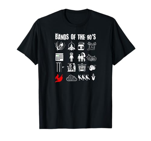 Vintage Funny Nerdy Iconic Alternative Rock Bands of The 90s T-Shirt