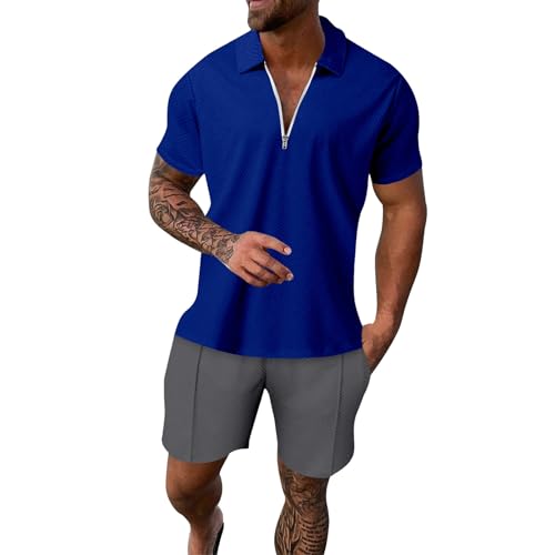 Ensemble homme t-shirt et short à manches courtes tenue été plein air M