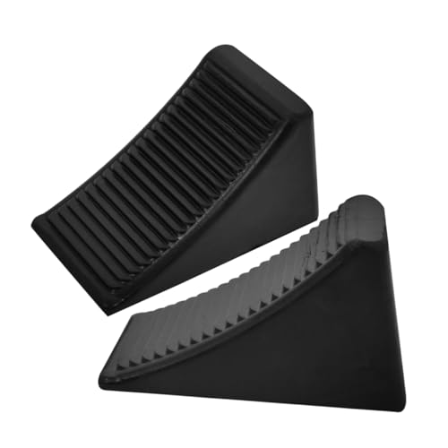 SOESFOUFU 2pcs Slip Rubber Wheel Chocks for Rvs Trucks and Trailers Heavy Duty Tire Stoppers with Stable Design Ramp Friendly for Safe Vehicle Use
