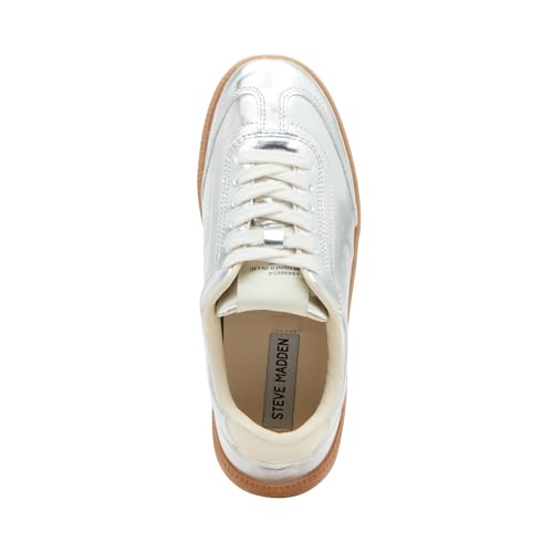 Steve Madden Steve Madden Women's Duo Sneaker, Silver, 8