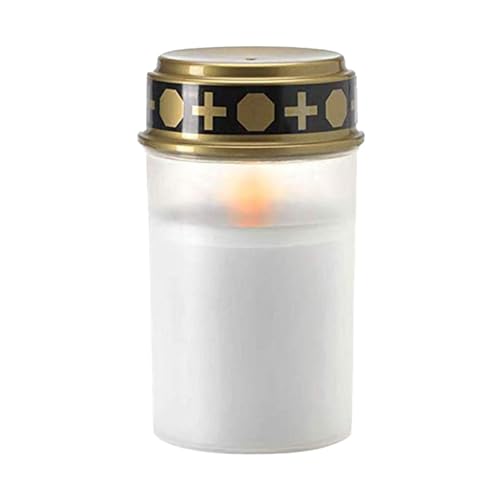 lopituwe 2 Pezzi Cimitero Rituale A lume di Candela Sicurezza e Protezione Ambientale Funzione Solare a Basso tenore di Carbonio Elettronica Solare, Bianco