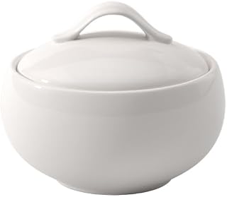 Villeroy & Boch New Cottage Basic Sugar Bowl, 15 oz, Height: 2.5 in, Premium Porcelain, Made in Germany, Creamy White