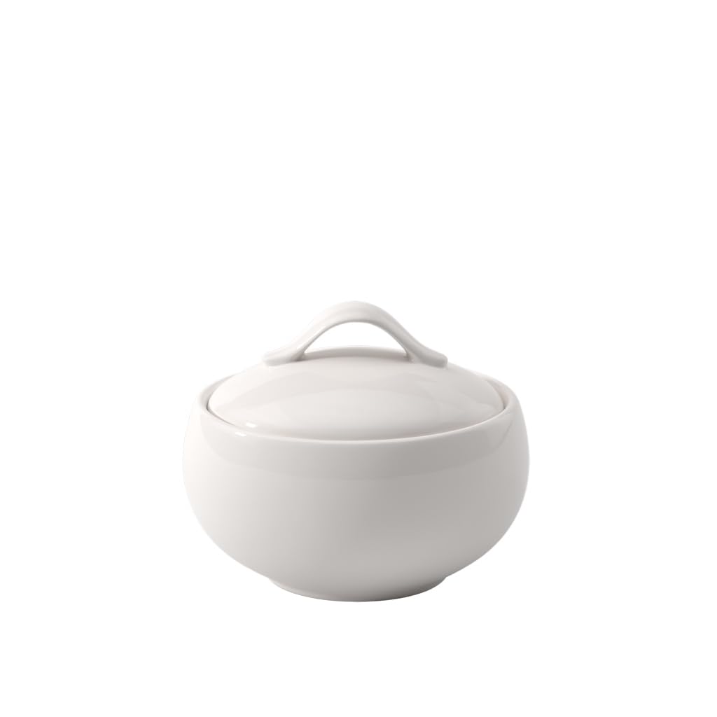 Villeroy und Boch New Cottage Basic Zuckerdose, 450 ml, Höhe: 6,5 cm, Premium Porzellan, Weiß