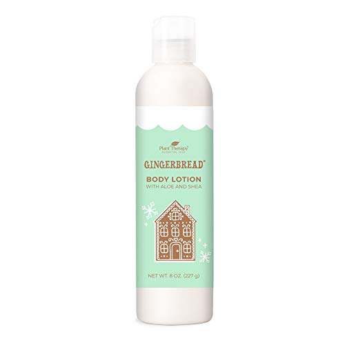 Plant Therapy Gingerbread Holiday Body Lotion with Aloe and Shea, Hydrate and Nourish Skin with Botanical Ingredients, 8 oz
