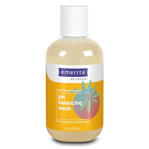 Emerita by Life-flo pH Balancing Feminine Wash, Hydrating Cleanser Soothes Delicate Areas, Fights Odor and Keeps You Feeling Fresh, Made Without Parabens, Fragrance Free, Not Tested on Animals, 4oz