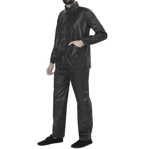 Image of BENAVJI Men's Waterproof Rain Wear Combo | Hooded Raincoat Suit with Pants for Riding, Camping & Travel